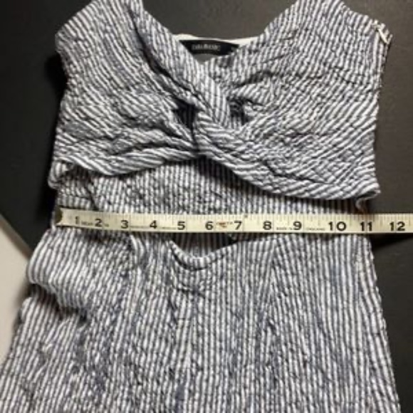 Zara Twist Front Blue & White Striped Jumpsuit - Picture 3 of 9